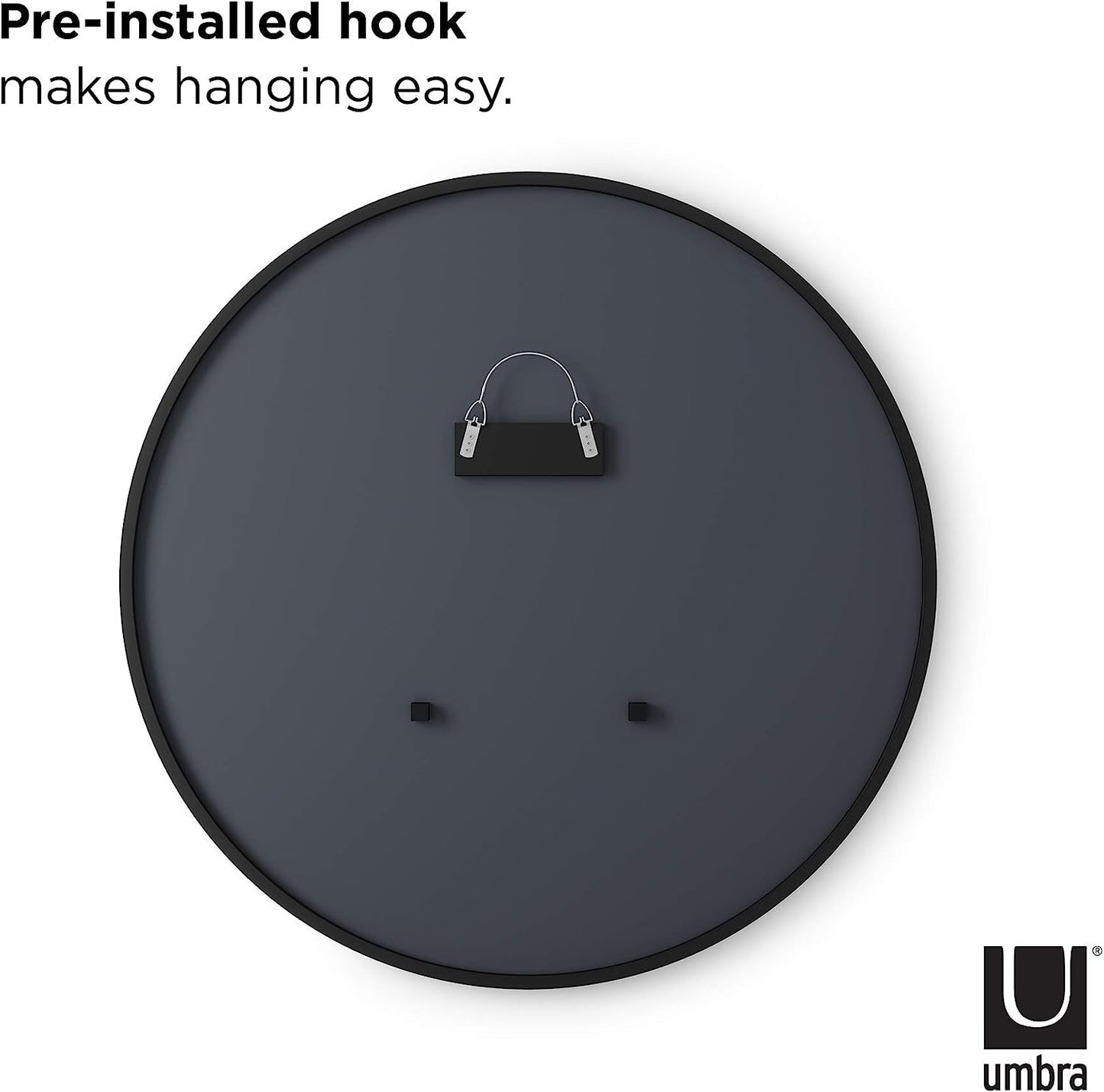 Round Rubber Wall Mirror 37 Inch Diameter With Protective Rubber Frame