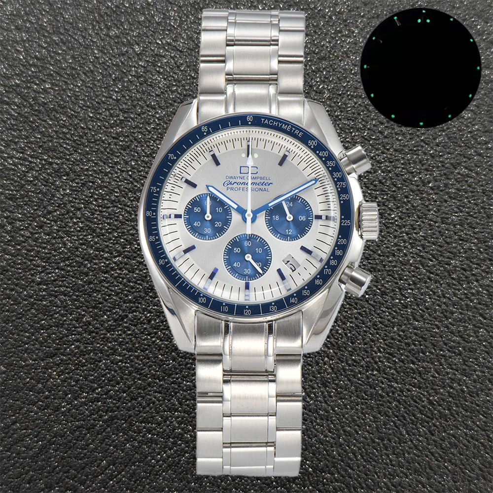 Custom LOGO Watch VK63 Watch 40mm Fashion  Sapphire Case 316L Stainless Steel Automatic Men's Watches High-Quality Business