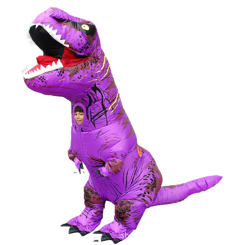 Funny Inflatable Dinosaur Carnival Costume Halloween Christmas New Year Birthday Party Role Playing T-Rex Inflatable Suit Gift