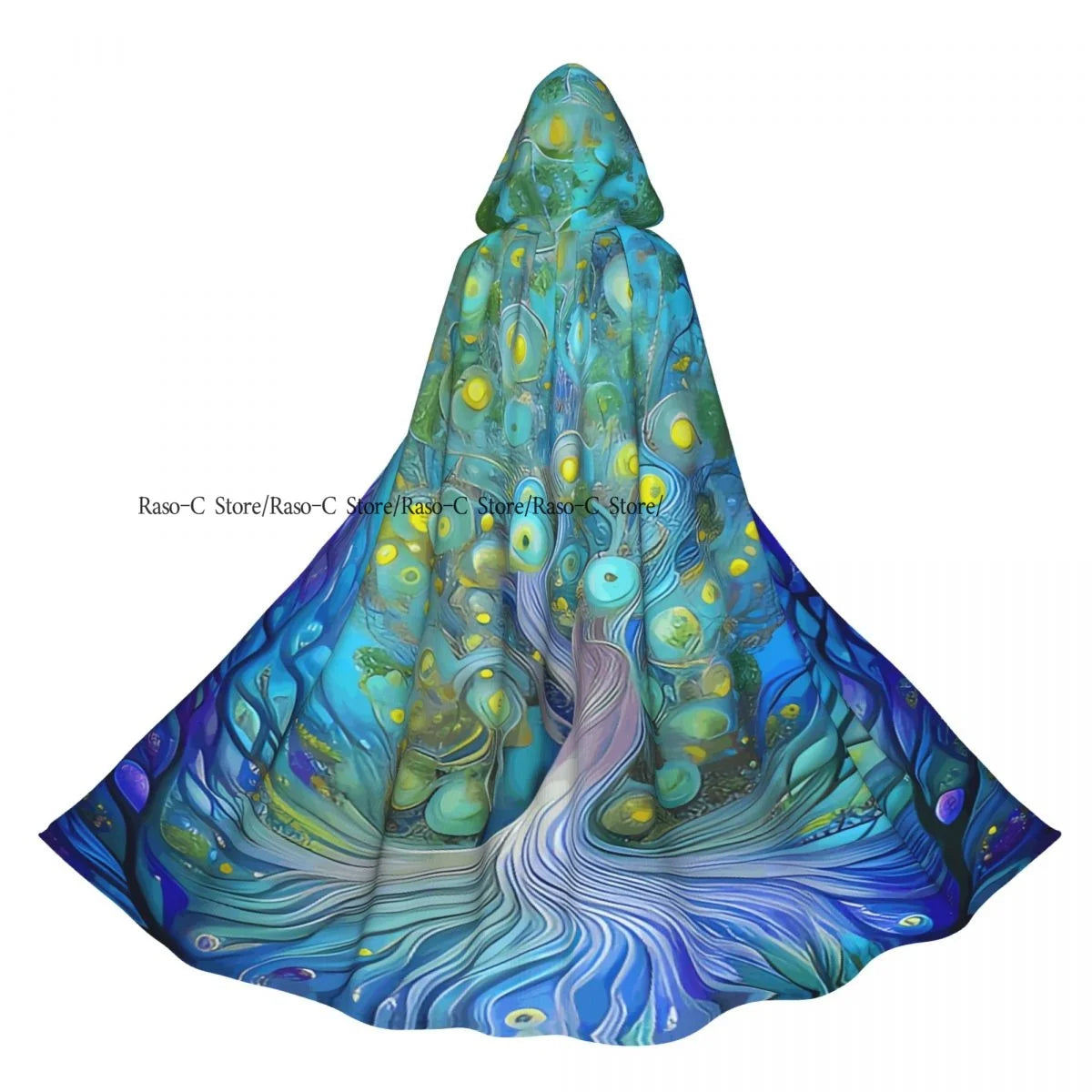 Unisex Adult Morning In The Forest Freshness Natural Environment Print Cloak with Hood Long Witch Costume Cosplay