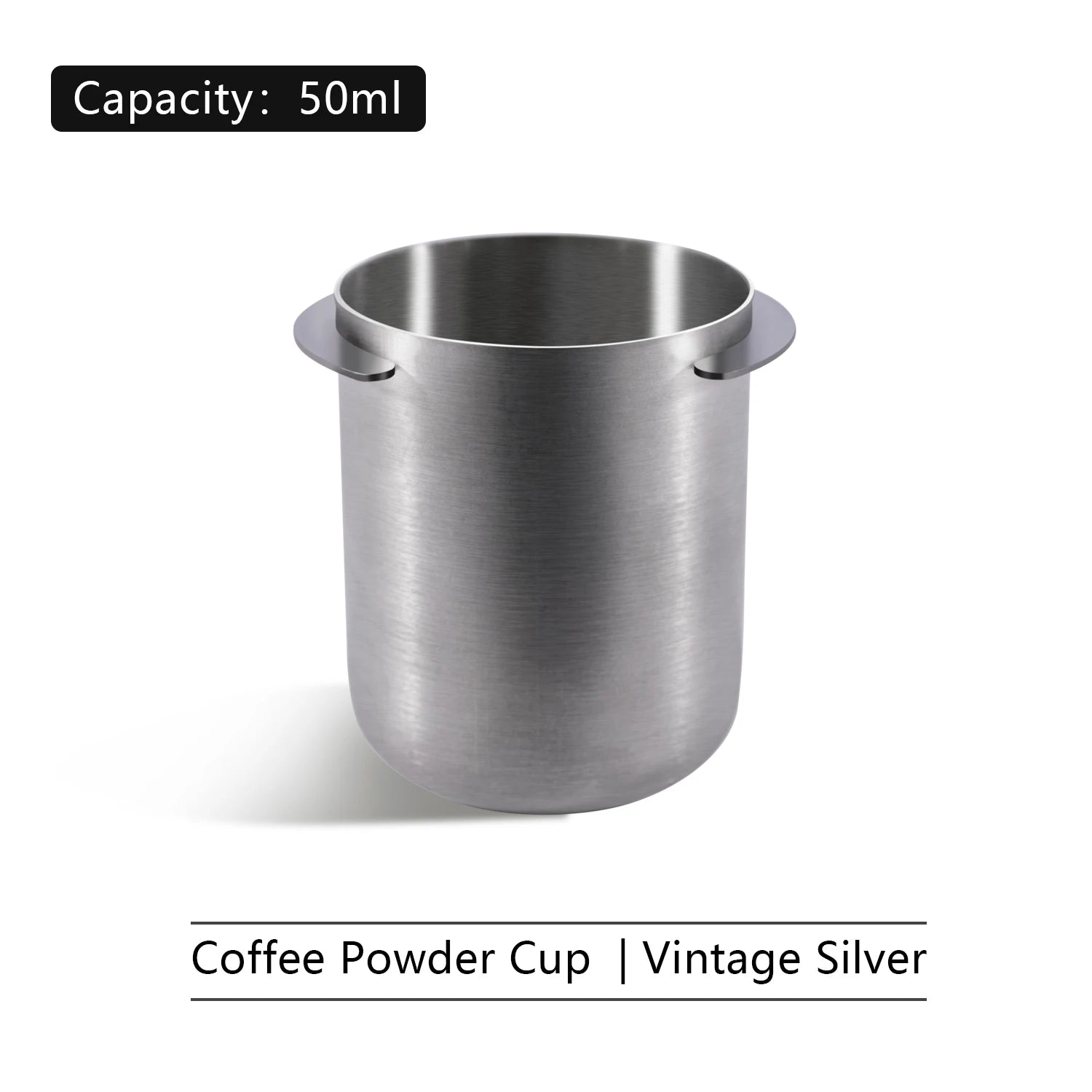 58mm Coffee Dosing Cup with Cleaning Brush Sniffing Mug for Espresso Machine Wear Resistant Stainless Steel Coffee Dosing Cup