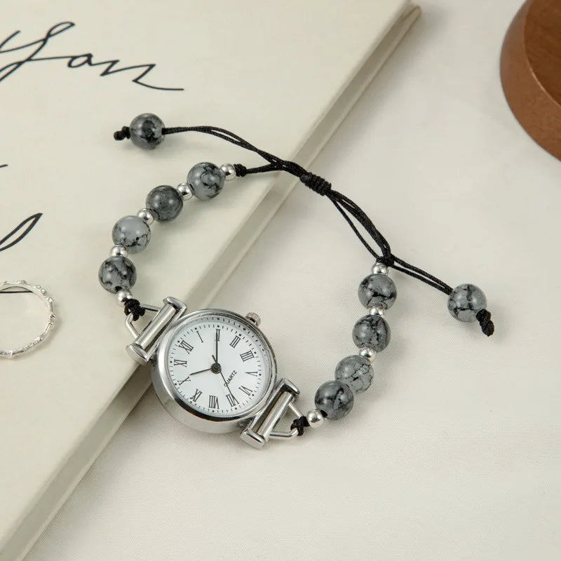 Women's Watch Small Woven Watch Versatile Light Luxury Bead Bracelet Watch for Fashionable Accessories Can be customized