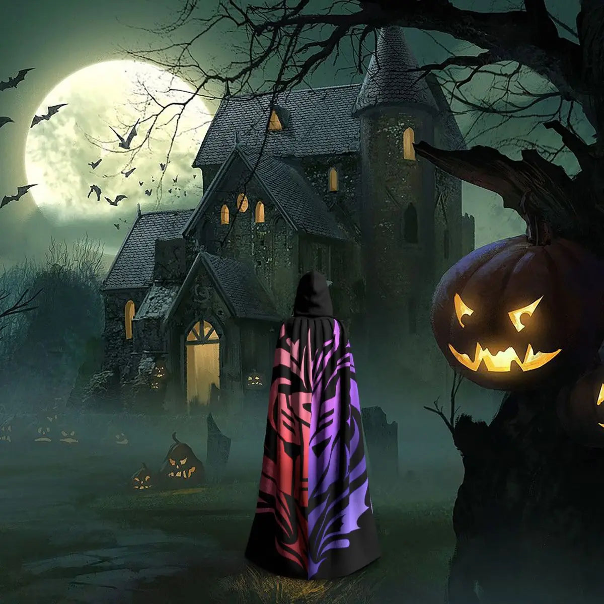 Transformers Autobots Long Hooded Cloak Witch Medieval Costume Cosplay Cape HalloweenCoat Adult Unisex