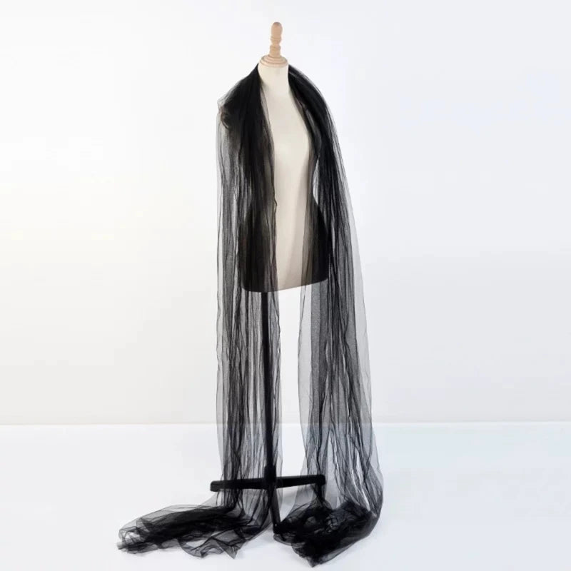 Bridal Neckerchief Cathedral Long Bridal Scarves Simple Wedding Ceremony Scarf for Brides and Gala Evenings