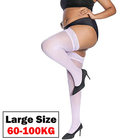 Plus Size Stocking Sexy Lace Thigh High Knee Stockings Lingerie Women Transparent Elastic Socks Leggings Nylon Temptation Medias