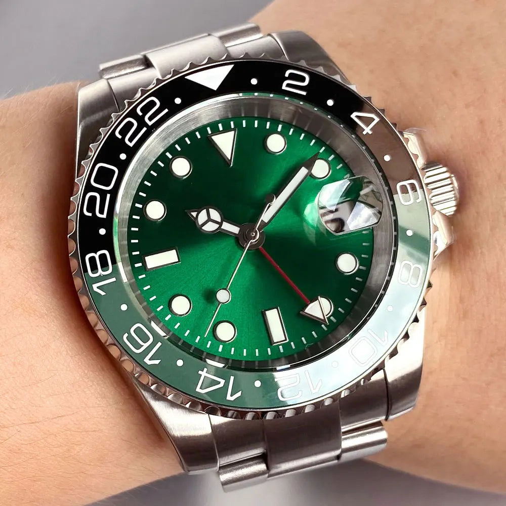 Tandorio custom  40mm luxury Sapphire Glass NH34A Automatic Men Mechanical Watch Date 20ATM Diver Roating Bezel Luminous