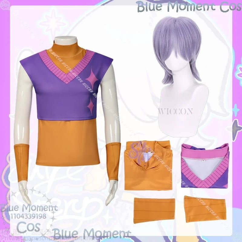 Mystery Saja Boys Cosplay Movie Kpop Demon Anime Suda Pop Stage Uniform Purple Vest Yellow Sleeve Korea Boys Group Halloween Cos