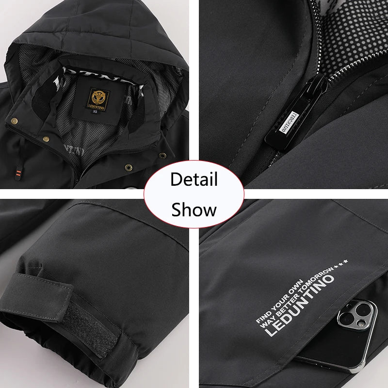 Winter Men Outdoor Windbreak Warm Travel Jacket Men Hooded Casual Fashion Sport Waterproof Climbing Trekking Jacket Male Coat