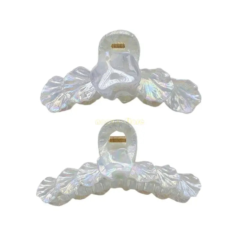 31BF Temperament Hair Claw Shell Shinning Hair Clip for Woman Wedding High Ponytail Hair Delicate Jaw Clip for Bride