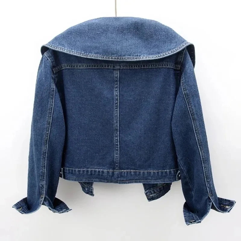 2024 New Autumn Women Denim Jacket Long Sleeve Casual Short Denim Coat Famale Jeans Jackets Outerwear Casaco Jaqueta Feminina