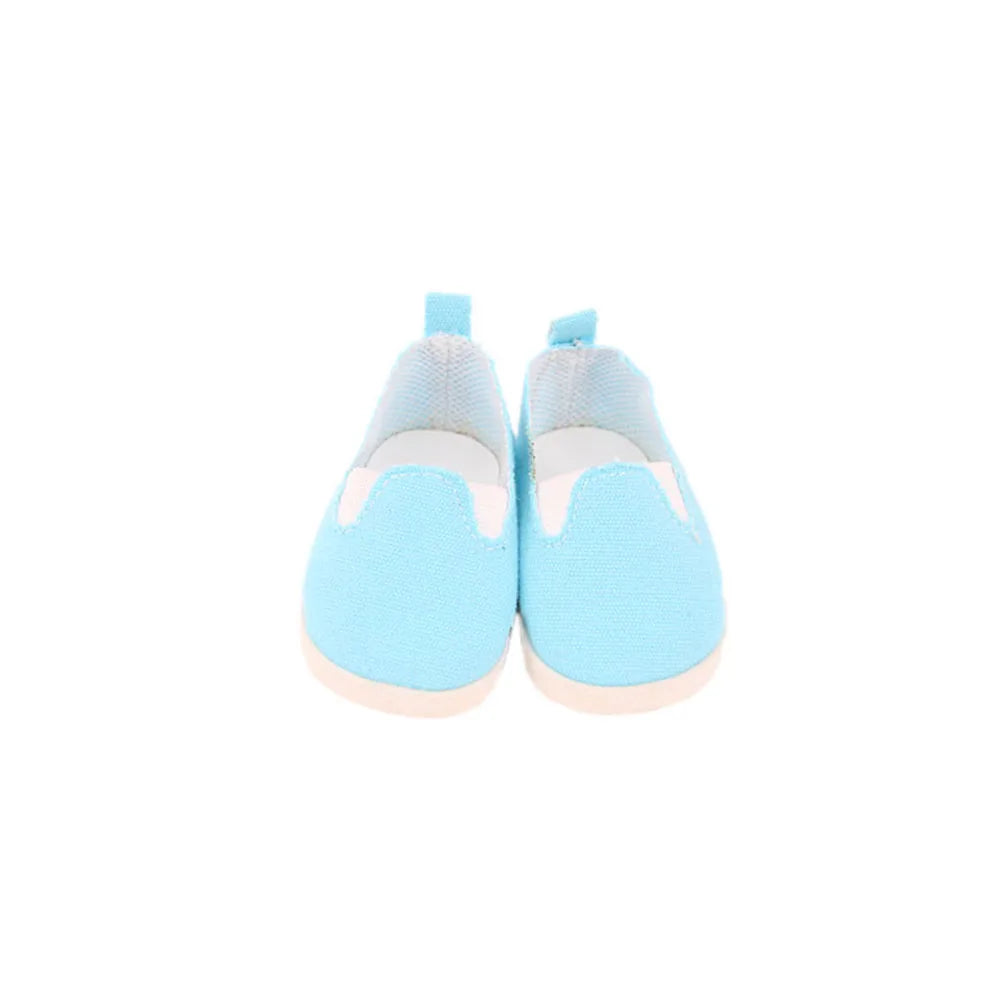 7Cm length Doll Shoes For 18 inch Girls American & 43Cm Baby New Born Doll Clothes Accessories Flowers/Bows Stamp Canvas Shoes