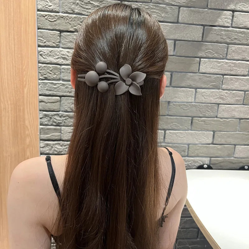 2024NEW Girl Fashion Sweet Hairpin Flower Hair Clip Cute Graceful Scrub  Duckbill Clip New Children Hair Accessories