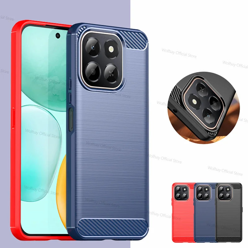 For Honor X6c Case Honor X6c Cover Funda Shockproof Brushed TPU Anti-Slip Luxury Silicone Protective Phone Cover For Honor X6c