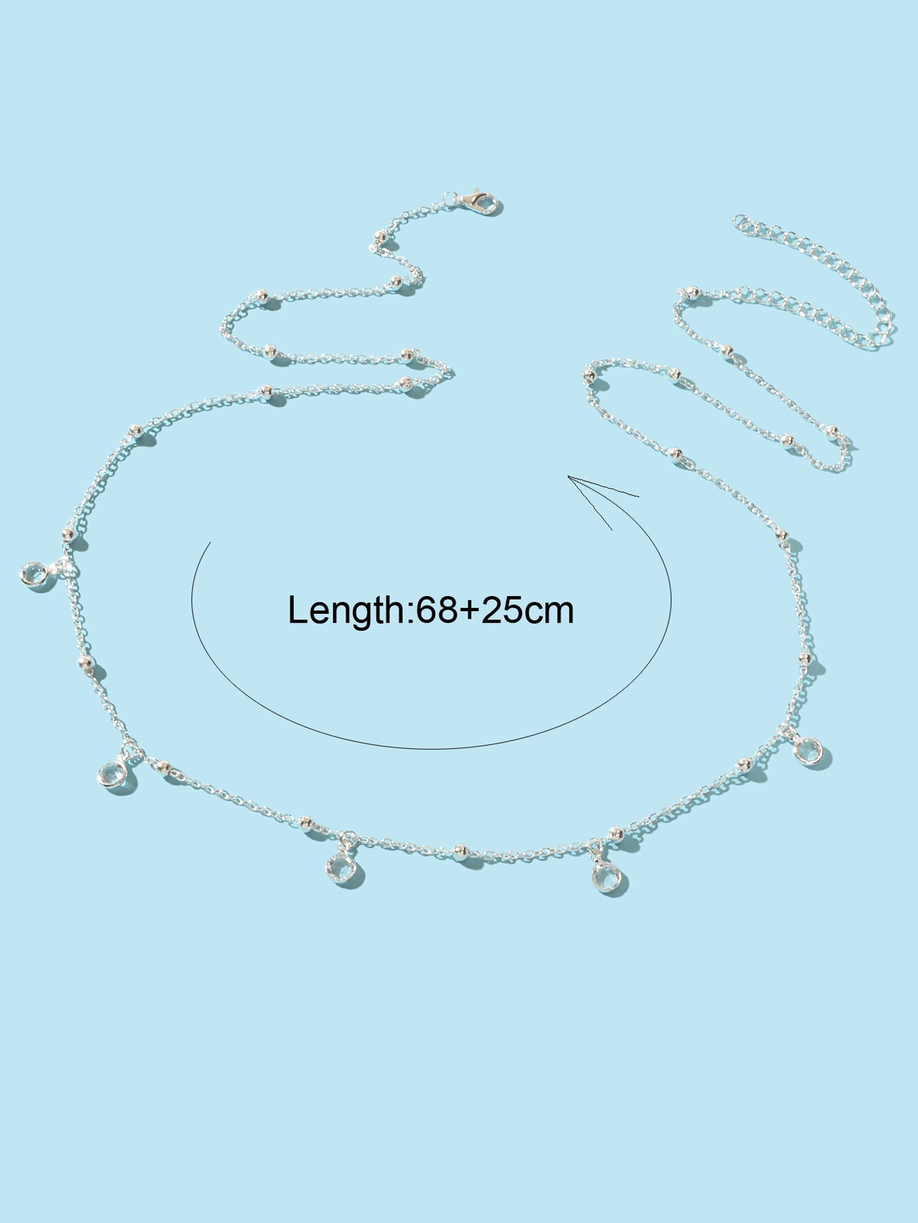 Minimalist Beach Bikini Silver Body Chain Beads Charms Sexy Belly