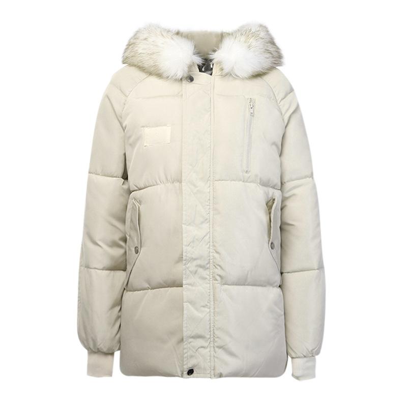 Sexy winter warm hooded down jacket Female fur collar pocket
