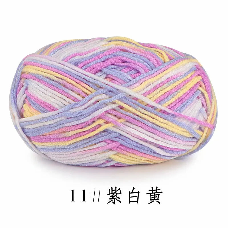 5Strands 2.5mm Colorful Soft Cotton Baby Knitting Wool Yarn Crochet Craft  Crochet Fancy Yarn Hand Knitting Sweater Baby Clothes