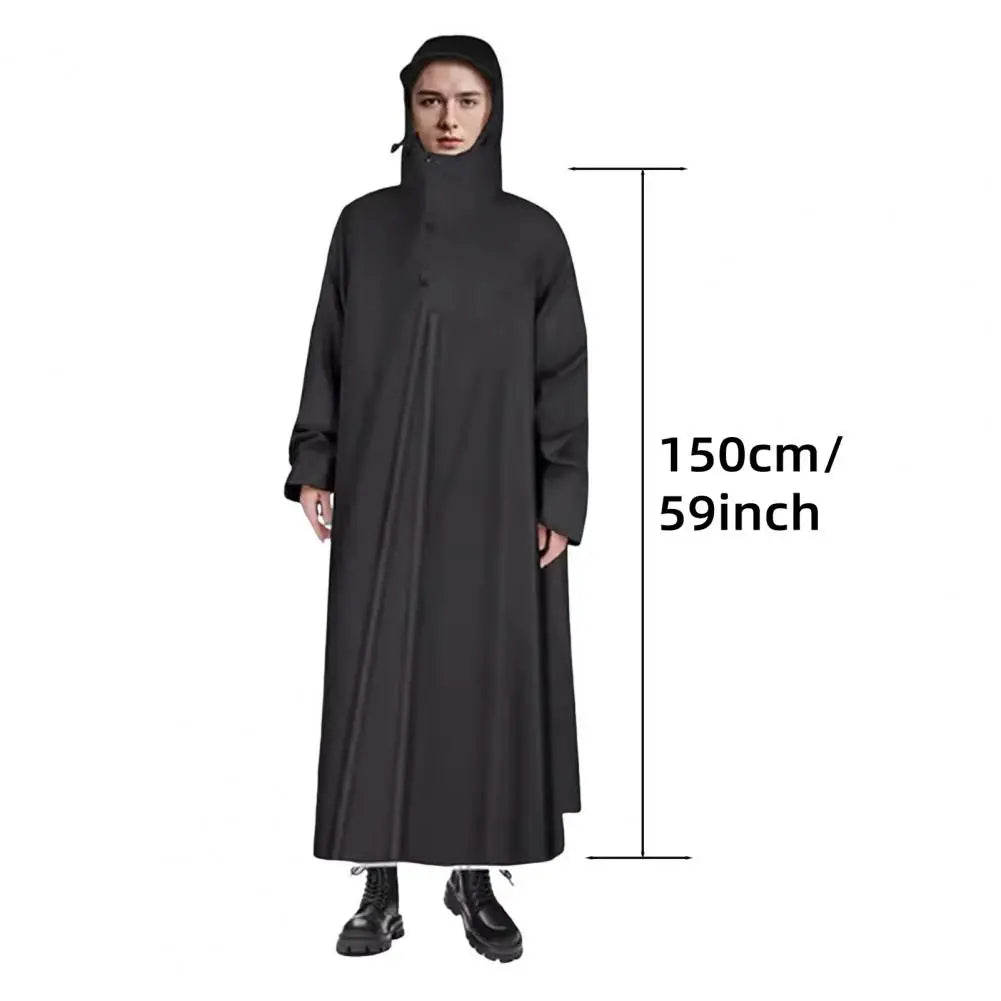 Thicken Oxford Waterproof Rain Gear Rain Poncho Korean Fashion Rain Coat One-piece Long Raincoat Loose Oversized Hooded Rainwear