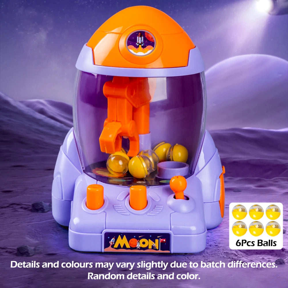 Mini Space Rocket grabbing machine ball,pincer Egg Twister Clip Doll Twister Scratching Machine Girl Boy Christmas Birthday Gift
