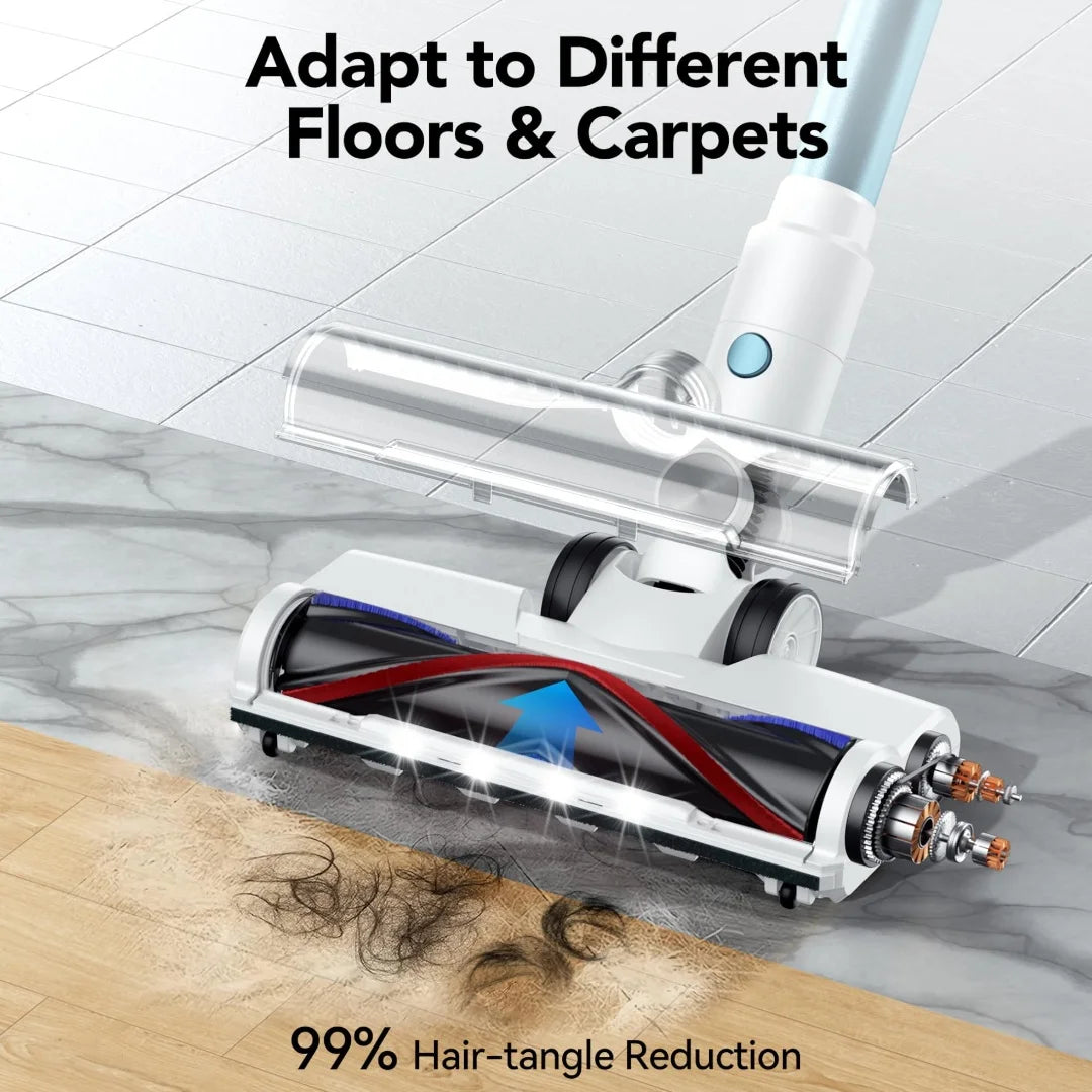 Cordless Vacuum Cleaner, 28Kpa 55Mins Running Time Wireless Vacuum Cleaner with Touchscreen for Pet Hair, Carpet