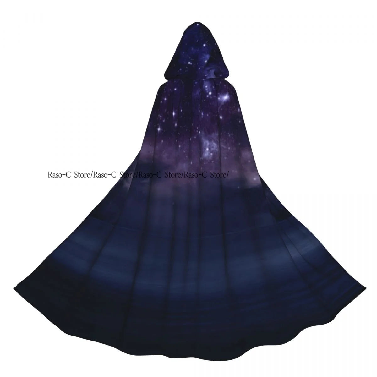 Starry Sky In The Open Sea Abstract Background Hooded Cloak Polyester Unisex Witch Cape Costume Accessory