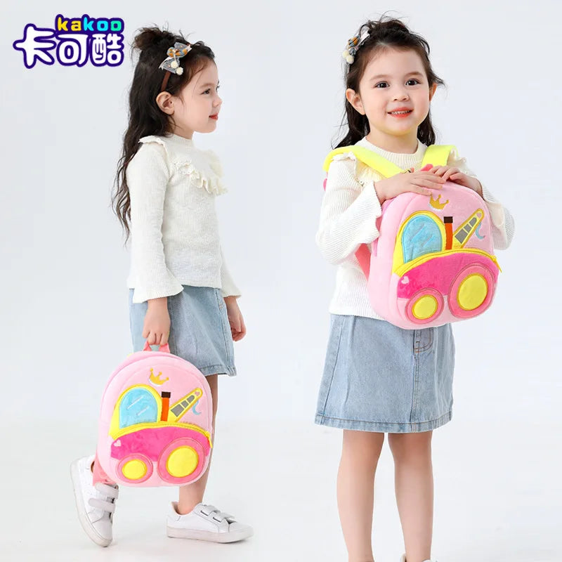 2-4 Years Old Kids Engineering Backpack Plush Christmas Gift Kids Small School Bag for Kindergarten Primary School