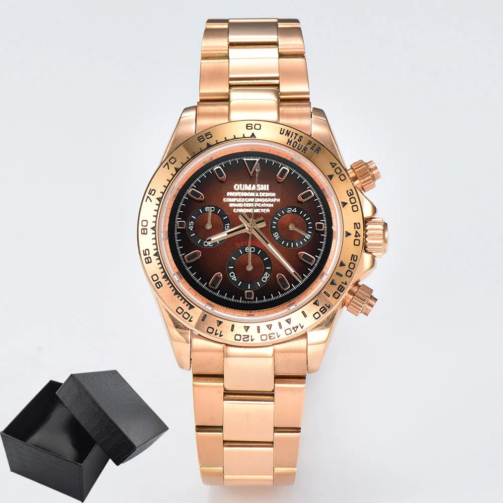 VK63 watch 39.3mm Luxury Watch Men's Chronograph Men's watch vk63 case rose gold watches VK63 Men's Chronograph Waterproof 10ATM