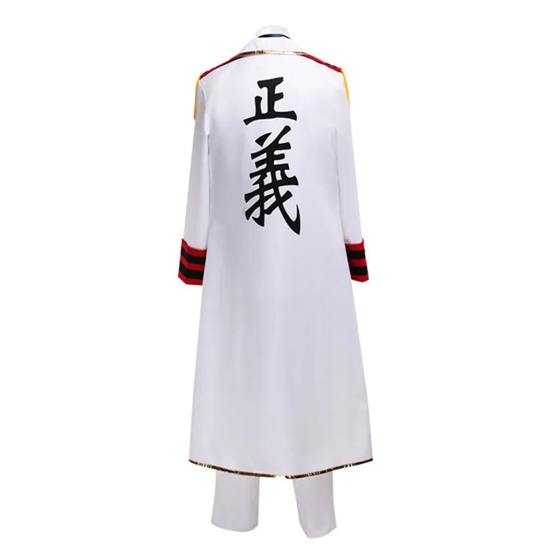 Monkey D Garp Cosplay Costume Garp 1 Piece Garp The Fist Outfit Male Marine General Uniform with Justice Coat Con Apparel