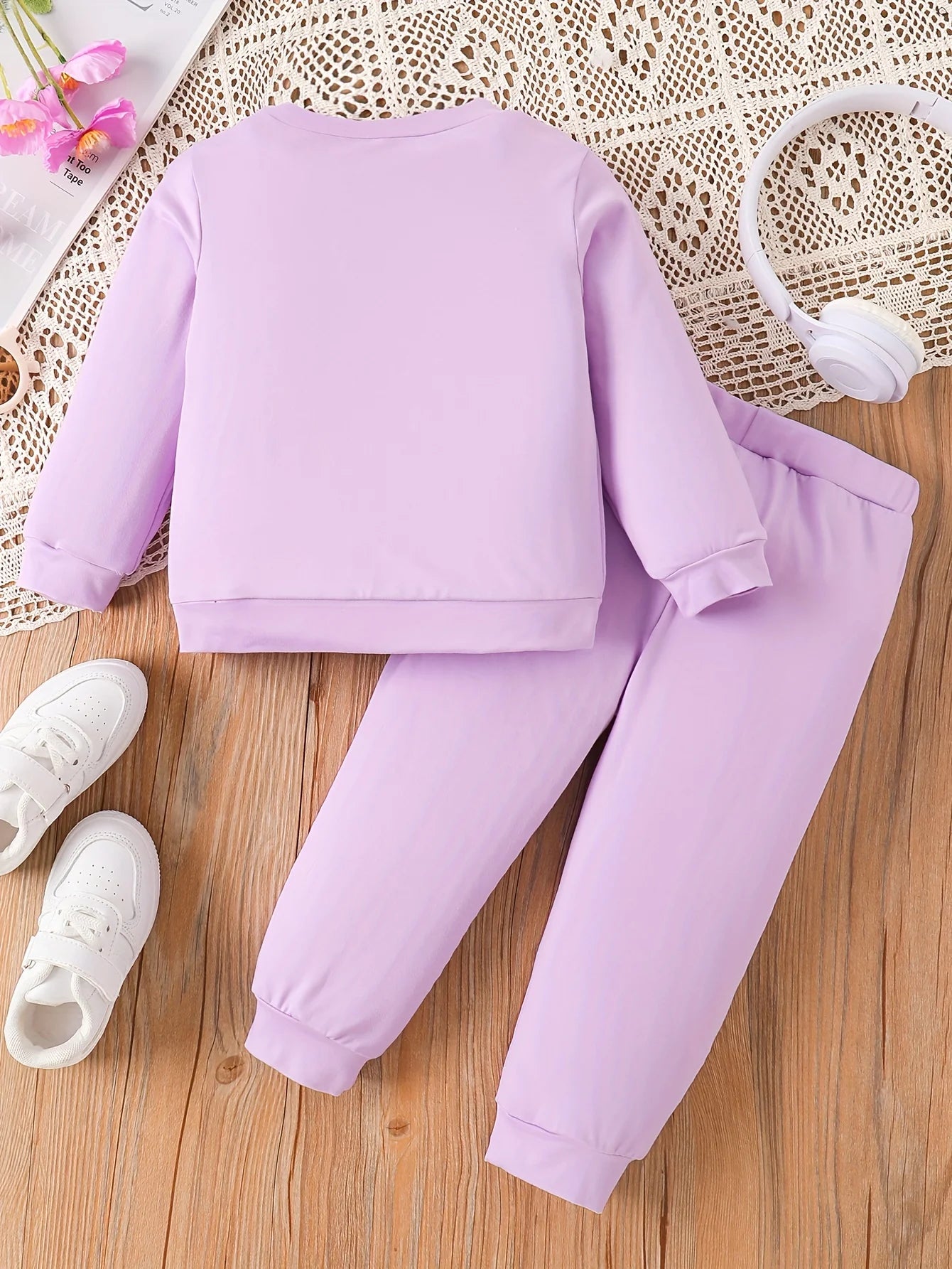 Spring Baby Girls Clothes Set Kid Sweet Cartoon Eyes Printed Sweatshirts Pullover Top and Pants 2 Pieces Suit Children Tracksuit