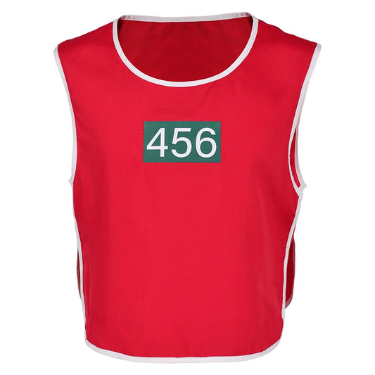 2025 TV Game Of Teuthida Cosplay No 456 Red Vest Halloween Carnival Costume Party Suits Outfit Roleplay Clothing For Men Male