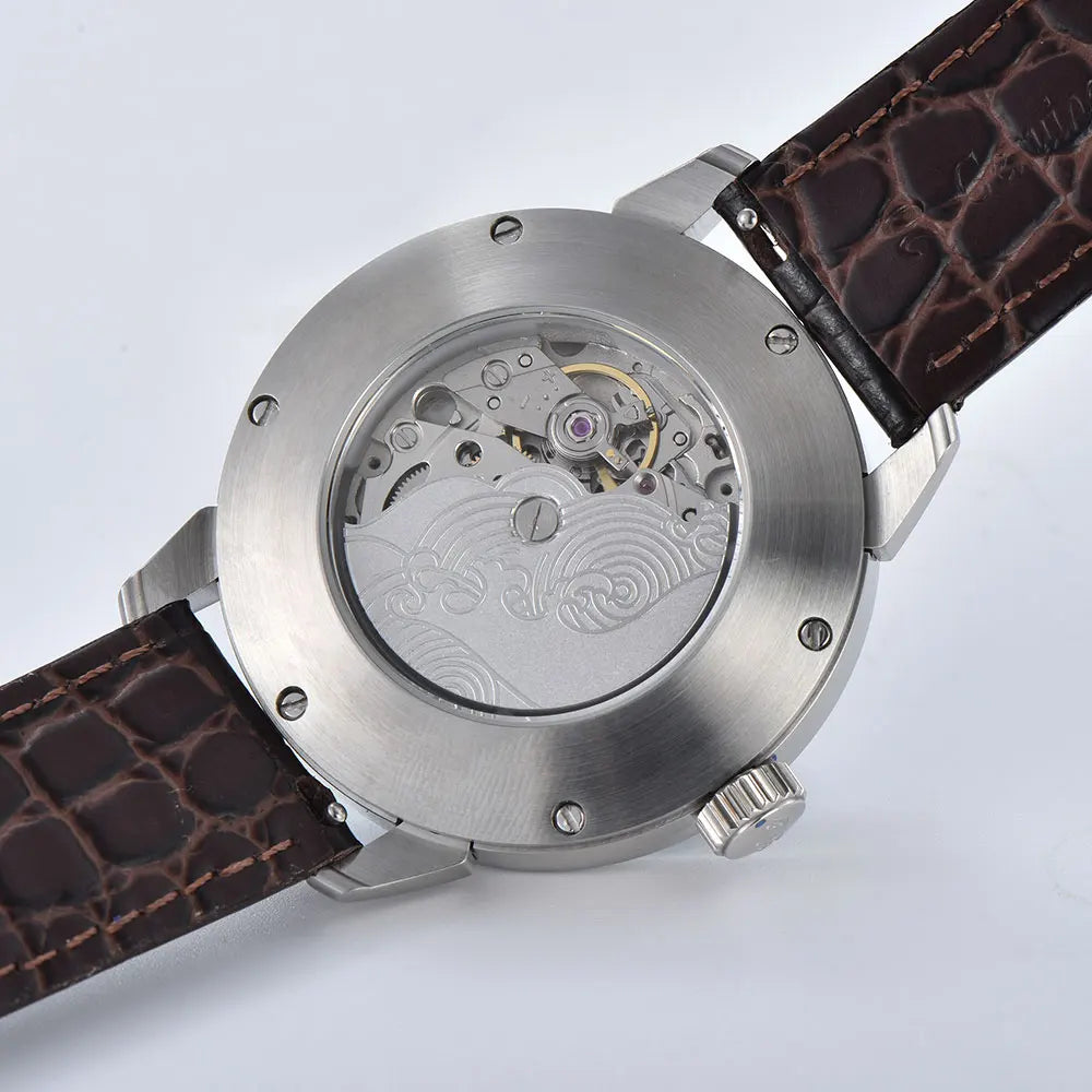 42mm men's watch Miyota8215 movement automatic mechanical watch giant wave dial mineral glass business men's waterproof watch