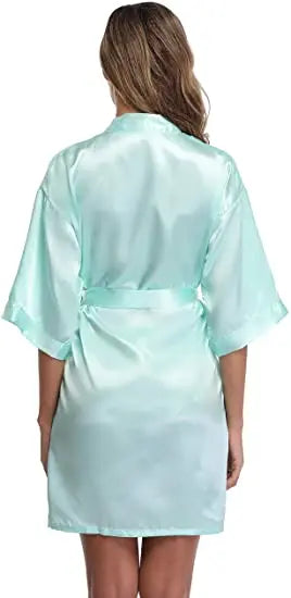 Satin Robe Female Intimate Lingerie Sleepwear Silky Bridal Wedding Gift Casual Kimono Bathrobe Gown Nightgown Sexy Nightwear