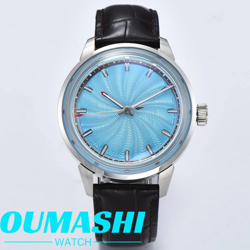 MIYOTA8215 custom watches men 42mm Automatic mechanical movement 316L stainless steel case Green Glow men's luxury BLUE watch