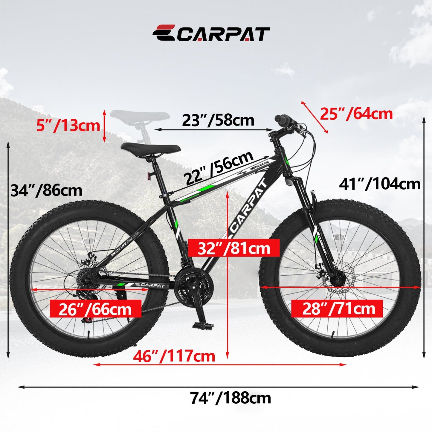 Carpat™Ruffryde – 26" Full Suspension Mountain Bike with Dual Disc