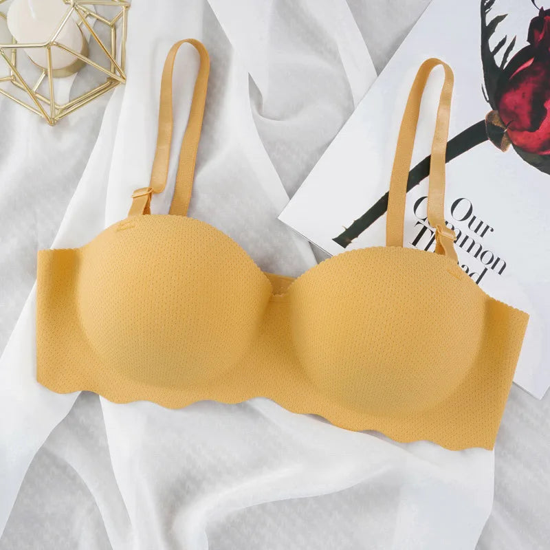 Sexy Push Up Bra for Women Sweet Wireless Brassiere Breathable Seamless Underwear 1/2 Cup Gather Female Lingerie Bralette