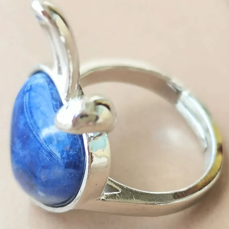Labradorite Crystal Tiger Eye Lapis Lazuli Malachite Jaspe Sodalite Aventurine Howlite Unakite Cherry Quartz Bead Ring  PWB1183