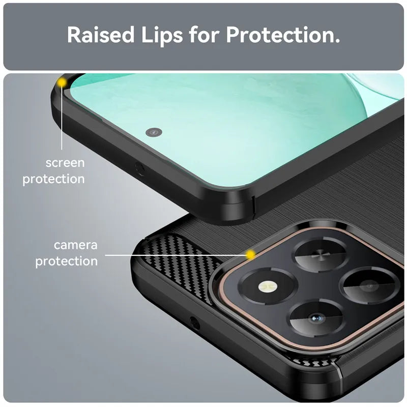 For Honor X6c Case Honor X6c Cover Funda Shockproof Brushed TPU Anti-Slip Luxury Silicone Protective Phone Cover For Honor X6c