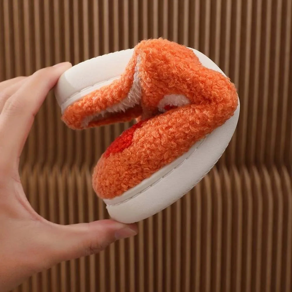 Soft Flowers Cotton Slippers Fluffy Slides Anti-slip Winter Warmer Slippers Furry Green Haired Warm Home Cotton Shoes