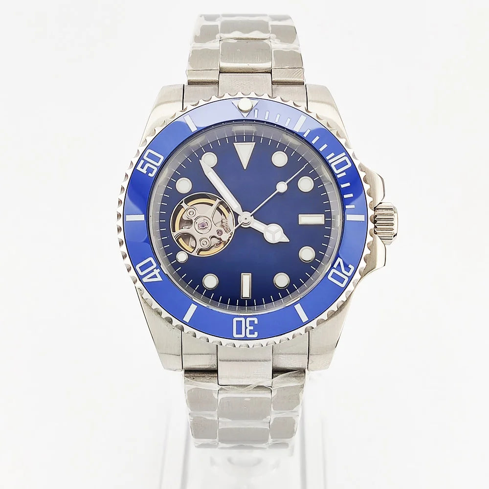 Men's Automatic Mechanical watch NH38 movement Hollow dial 316L stainless steel sapphire glass Diameter 39.5mm NH38 Diving watch