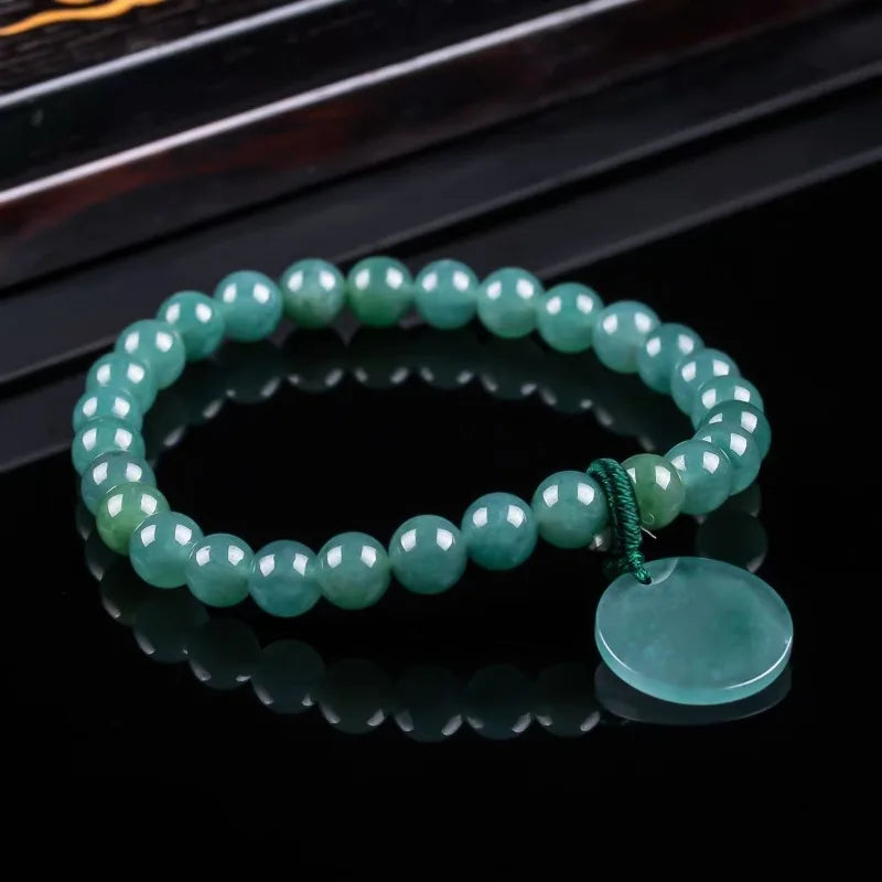 Natural Jadeite Blue Water Nothing Plaque Beads Hand Knitting Bracelet Luxury Jewelry Fashion Jewelry Charms Gift Certificate