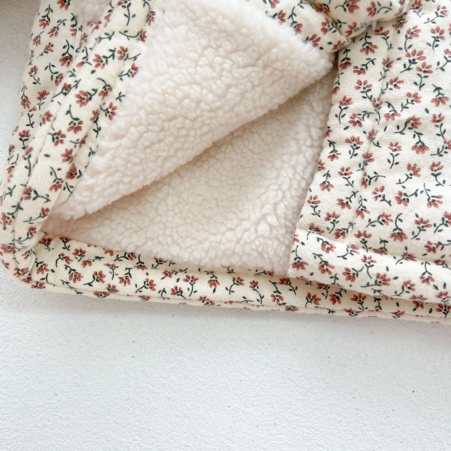 Winter New Coat Baby Plus Velvet  Warm Clothes Fashion Flower Print Girls Padded Jacket Children Long Sleeve Thick Outwears