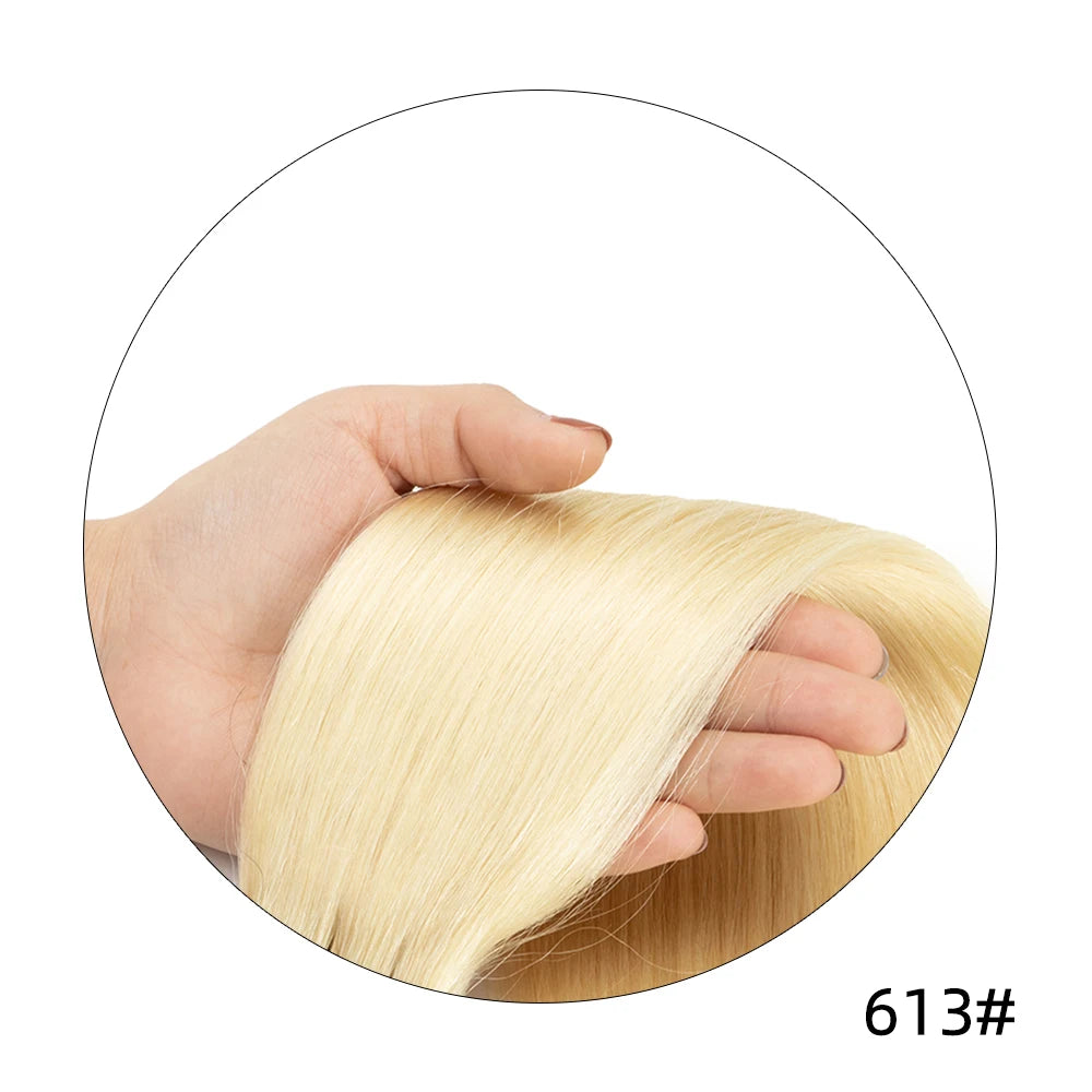 isheeny 140-240G Blonde Brazilian Machine Remy Straight Clip In Human Hair Extensions Full Head 6pcs/set 14-24 Inch Volume Hair