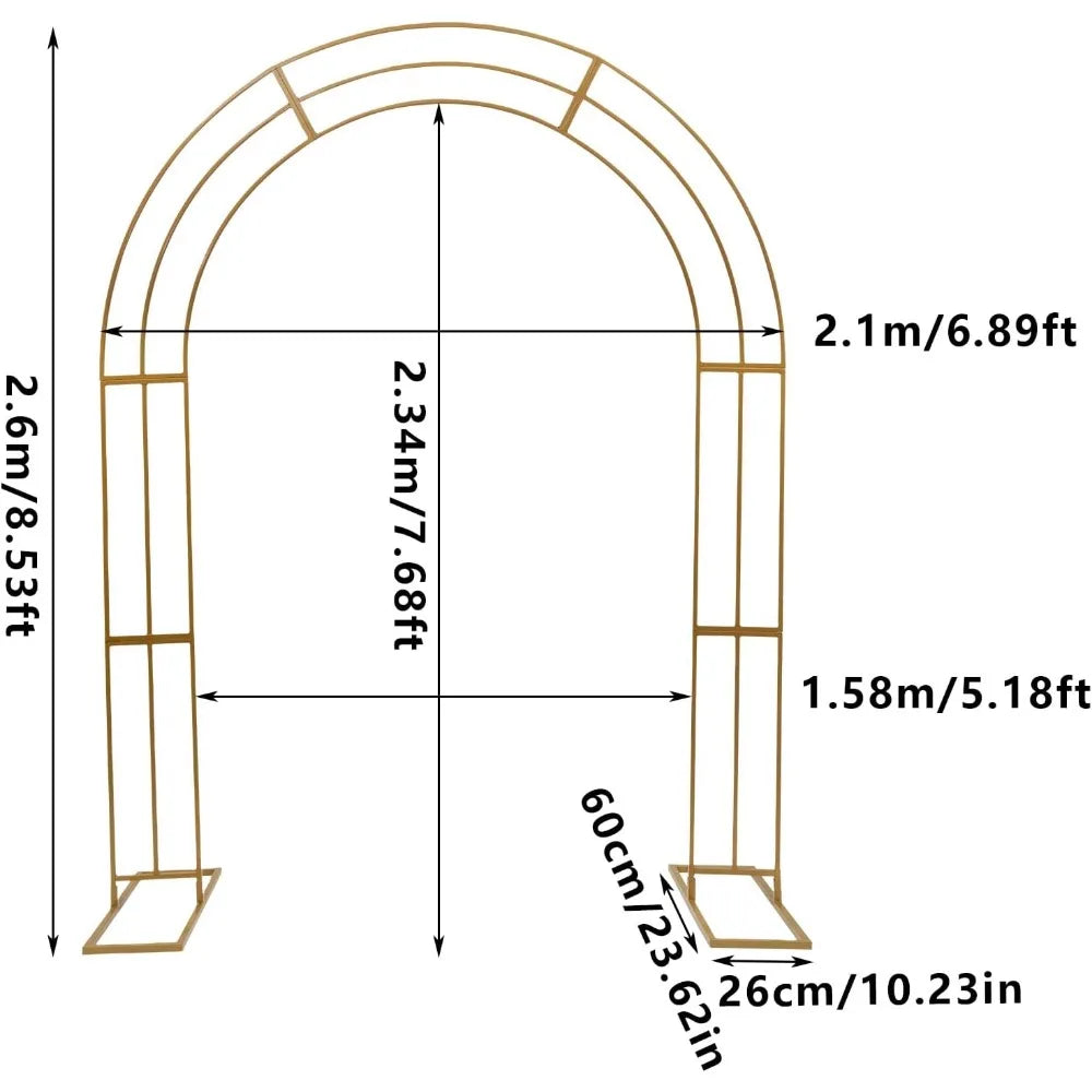 8.53Ft Garden Arch Arbor, Heavy Duty Metal Arbour Archway, Backdrop Balloon Archway Decoration Stand with Sturdy Base,