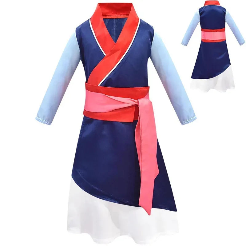 Anime Cosplay New Movies Halloween Child Hua Mulan Costume Christmas Girls Mulan Dress Children Traditional Chinese Clothes 72th