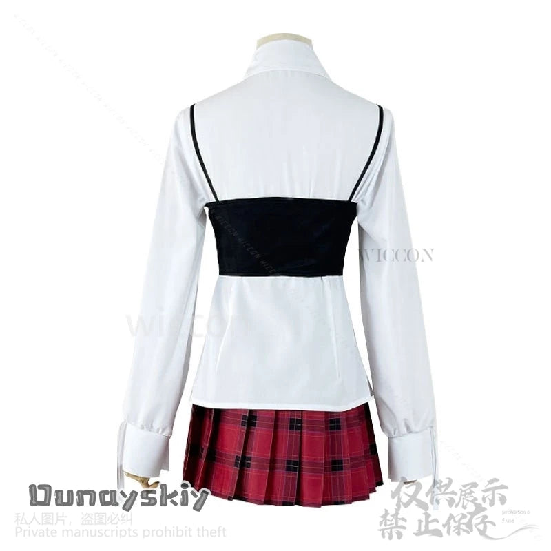 Qiao Ling Cosplay Anime Link Click Costume Jirai Kei Girls JK School Uniform Dress Plaid Skirt Fashion Y2K Lolita Halloween Suit