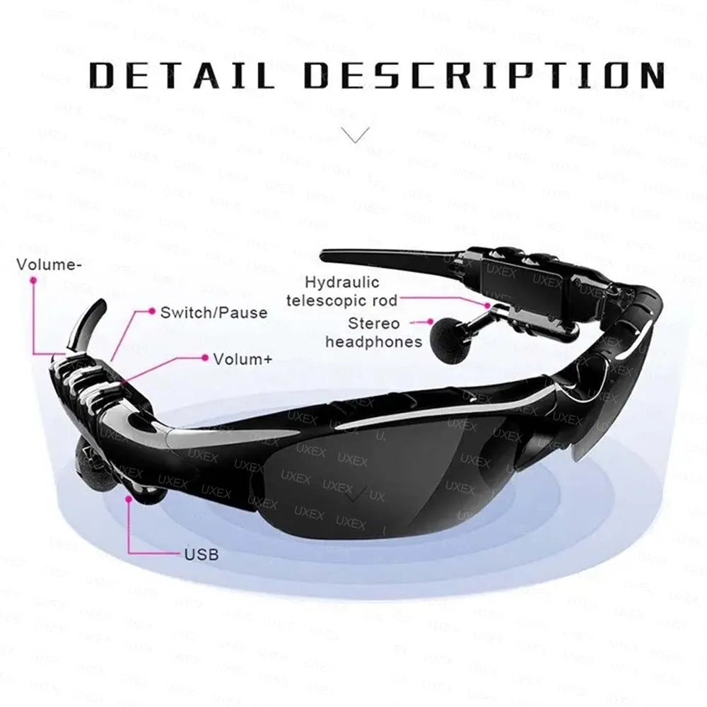 2025 PLus Stereo Headphones Men Wireless Headphones And Microphones Sunglasses Sport Outdoor Christmas Gift Headphones Women New