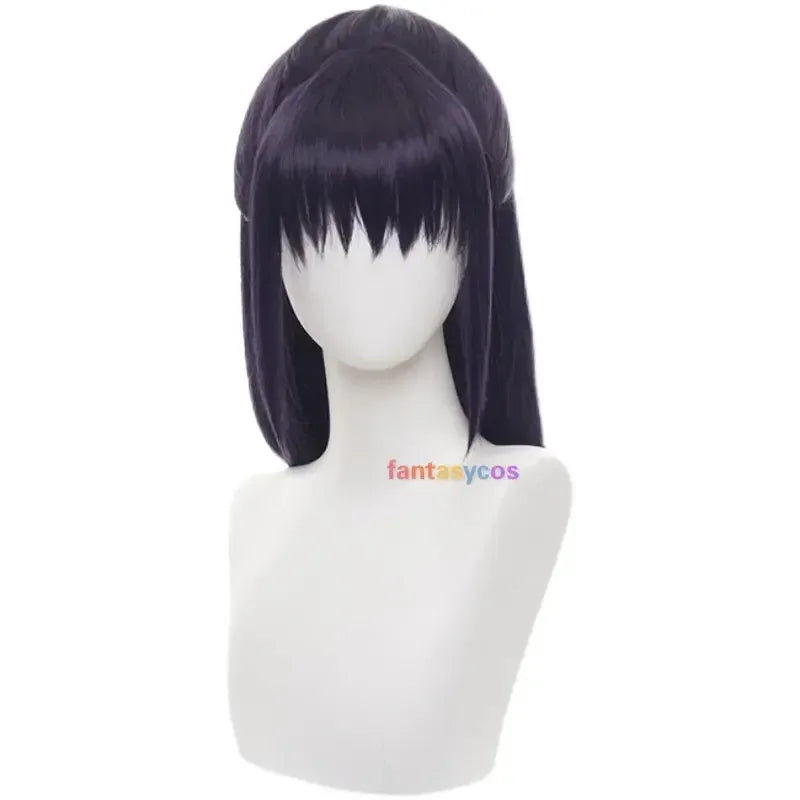 NewIori Utahime Cosplay Wig Purple Long Straight Wigs Bow Hairpin Hair Accessories for Halloween Costume2025