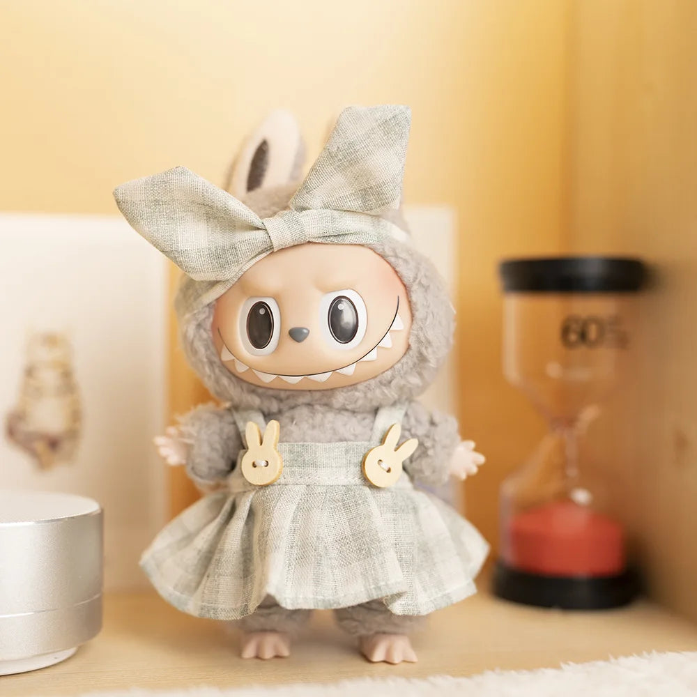 Cute Clothes for 17cm Labubu Doll Fashion V1V2 Idol Clothing DIY Kids Gift Dress for Labubu Cloak Clothes Hair Dolls Accessories