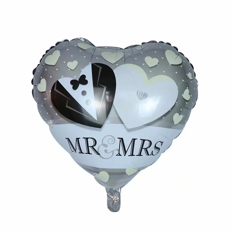 10Pcs 18inch Round White Gold Glitter Print Mr&Mrs LOVE foil Balloon bride to be marriage Wedding Decor Valentine's Day Supplies
