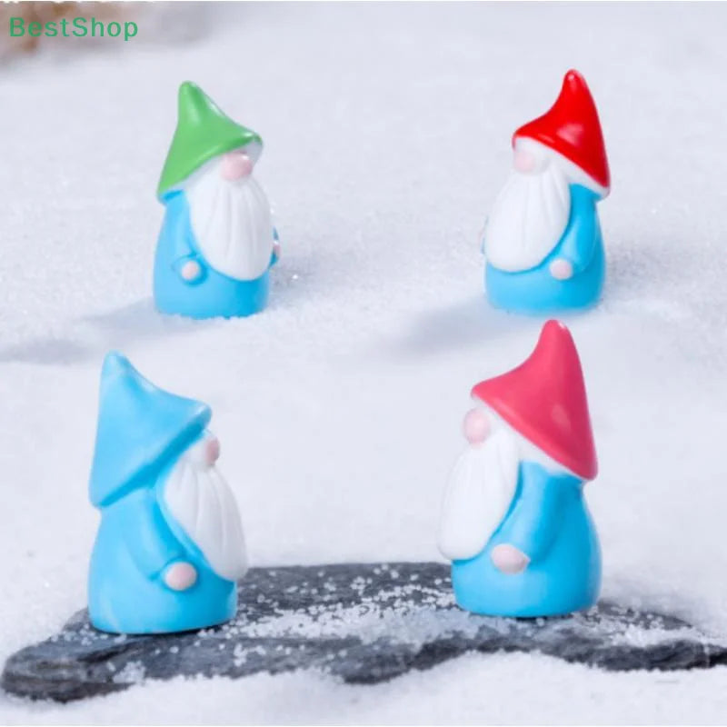 〔Rebecca〕10Pcs Micro Landscape Christmas Old Man Dwarf DIY Decoration Accessories Mini Ornament