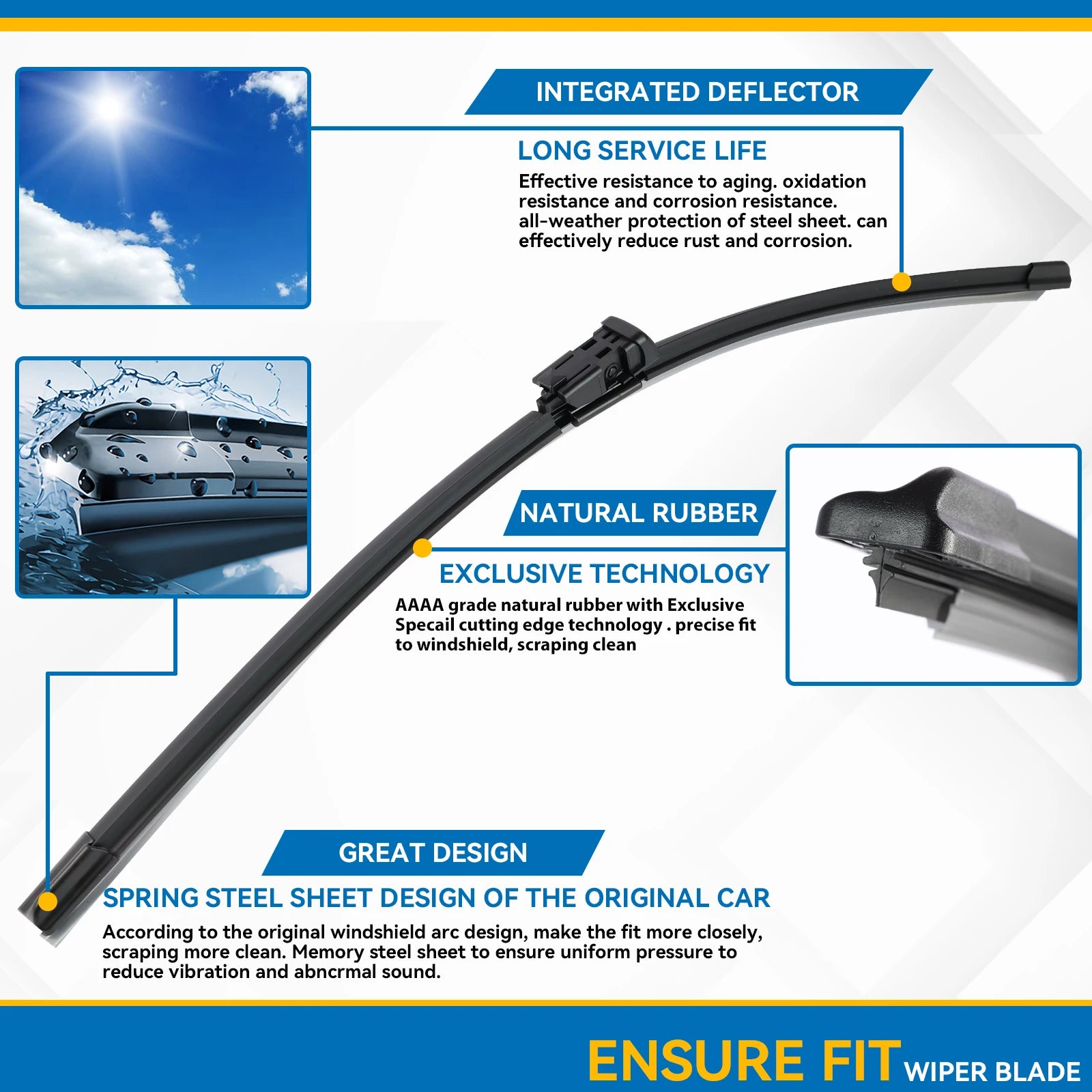 Erick's Wiper LHD Front Wiper Blades For Peugeot 208 2008 308 3008 408 508 5008 Boxer Partner Windshield Windscreen Window Brush
